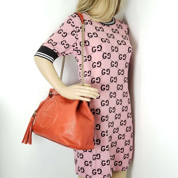 100% Authentic Gucci Soho on Chain Medium Leather Shoulder Bag - Picture 14 of 16